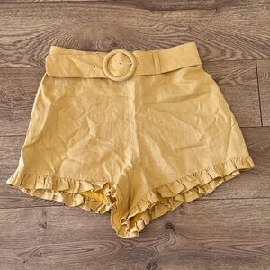 Capulet Mustard Yellow Ruffle Hem Women's Shorts